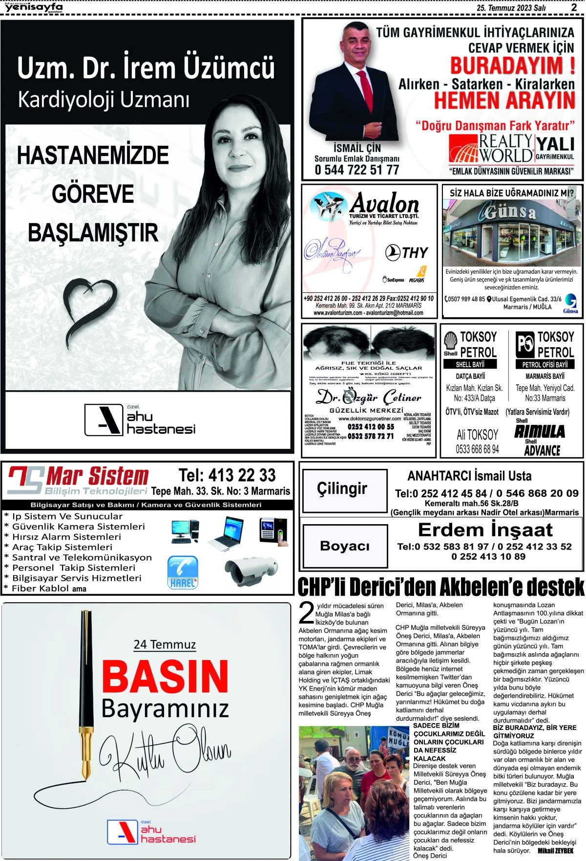 25.07.2023 tarihli gazetemiz