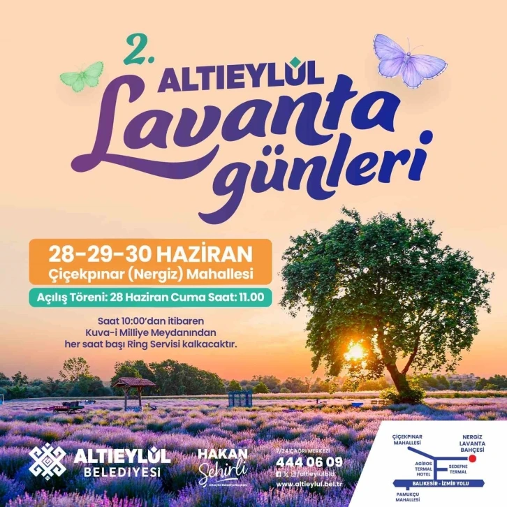 Altıeylül Belediyesi vatandaşları lavanta günlerine davet ediyor
