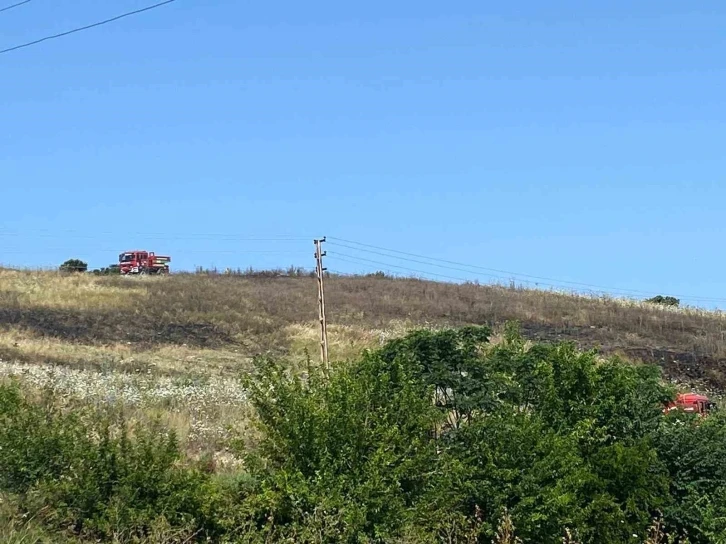 Arsuz’da  ot ve çalı yangını, ormanlık alana sıçramadan söndürüldü
