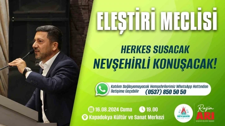 Başkan Arı’dan eleştiri meclisine davet
