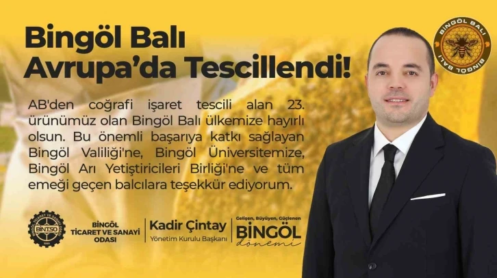 Bingöl Balı Avrupa’da tescillendi
