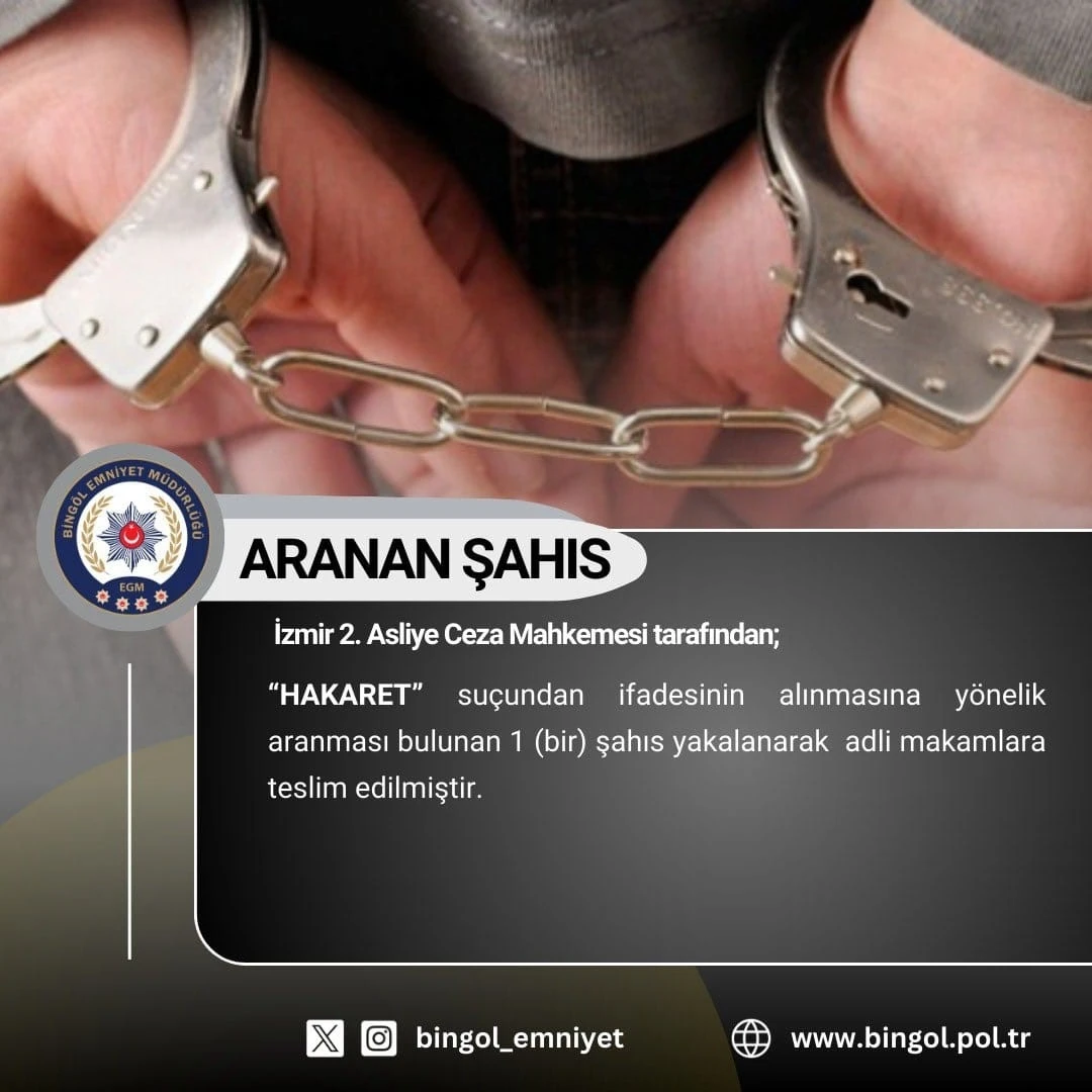 Bingöl’de aranan 8 şüpheli yakalandı
