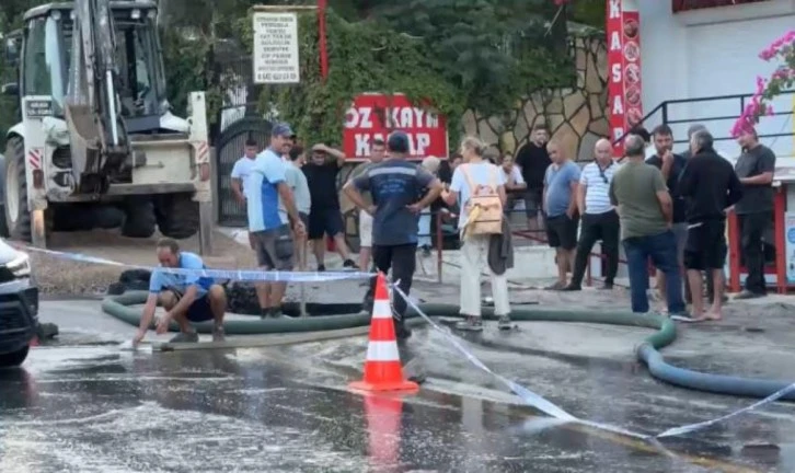 Bodrum’da Ana Su Hattı Patladı