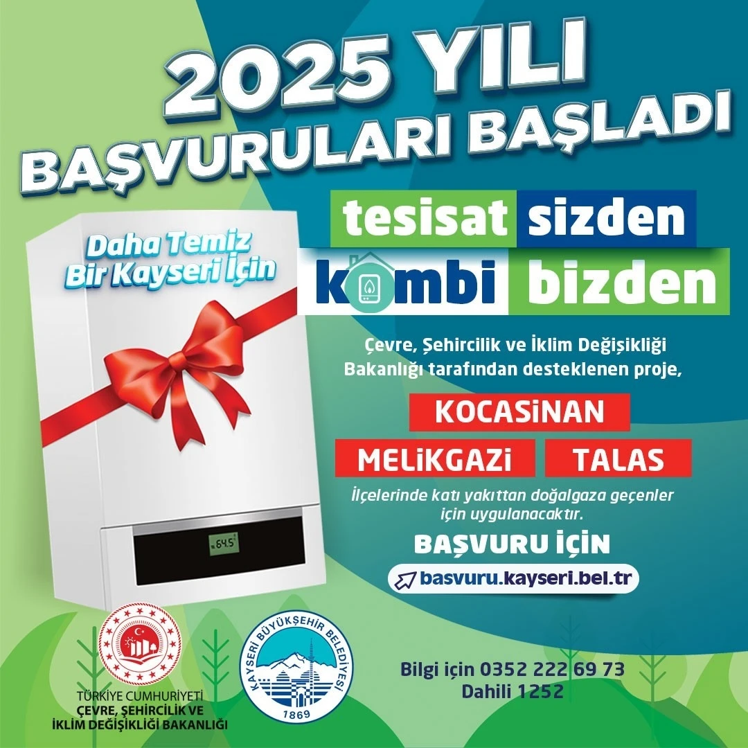 Büyükşehir’in ‘tesisat sizden, kombi bizden’ projesi 2025 yılı başvuruları başladı
