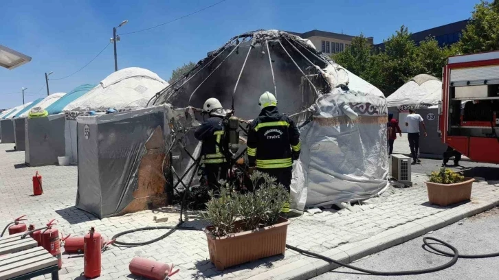 Çadırda çıkan yangın paniğe neden oldu
