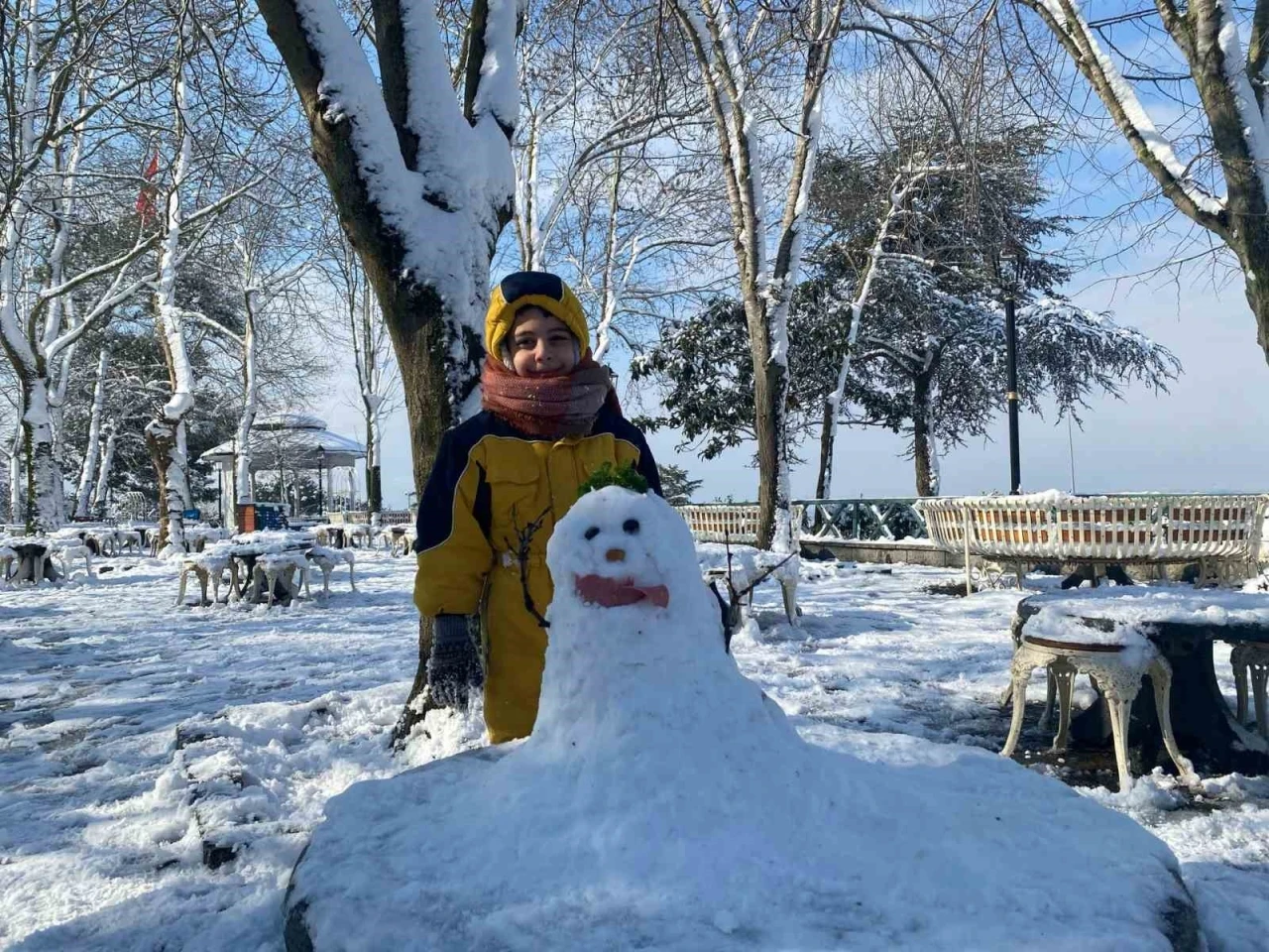 Çamlıca’da çocuklar karın keyfini çıkardı
