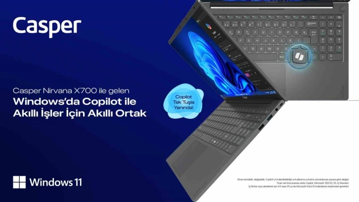 Casper Nirvana bilgisayarlar Windows 11 Pro ile maksimum güvenlik ve verimlilik sunuyor
