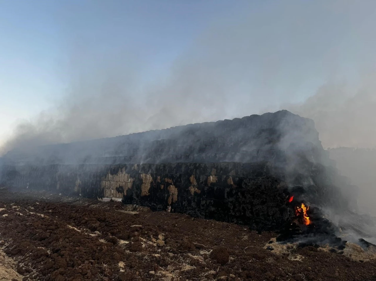 Cizre’de saman balyaları yandı
