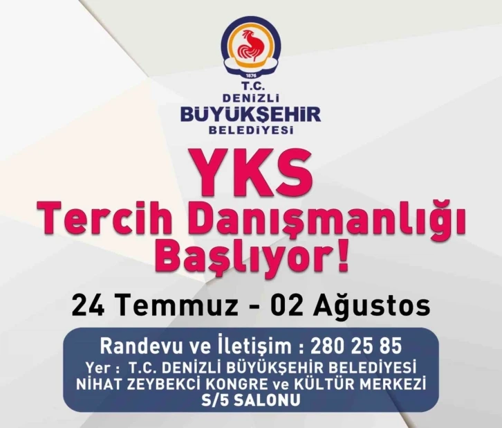 Denizli Büyükşehirden ücretsiz YKS tercih danışmanlığı
