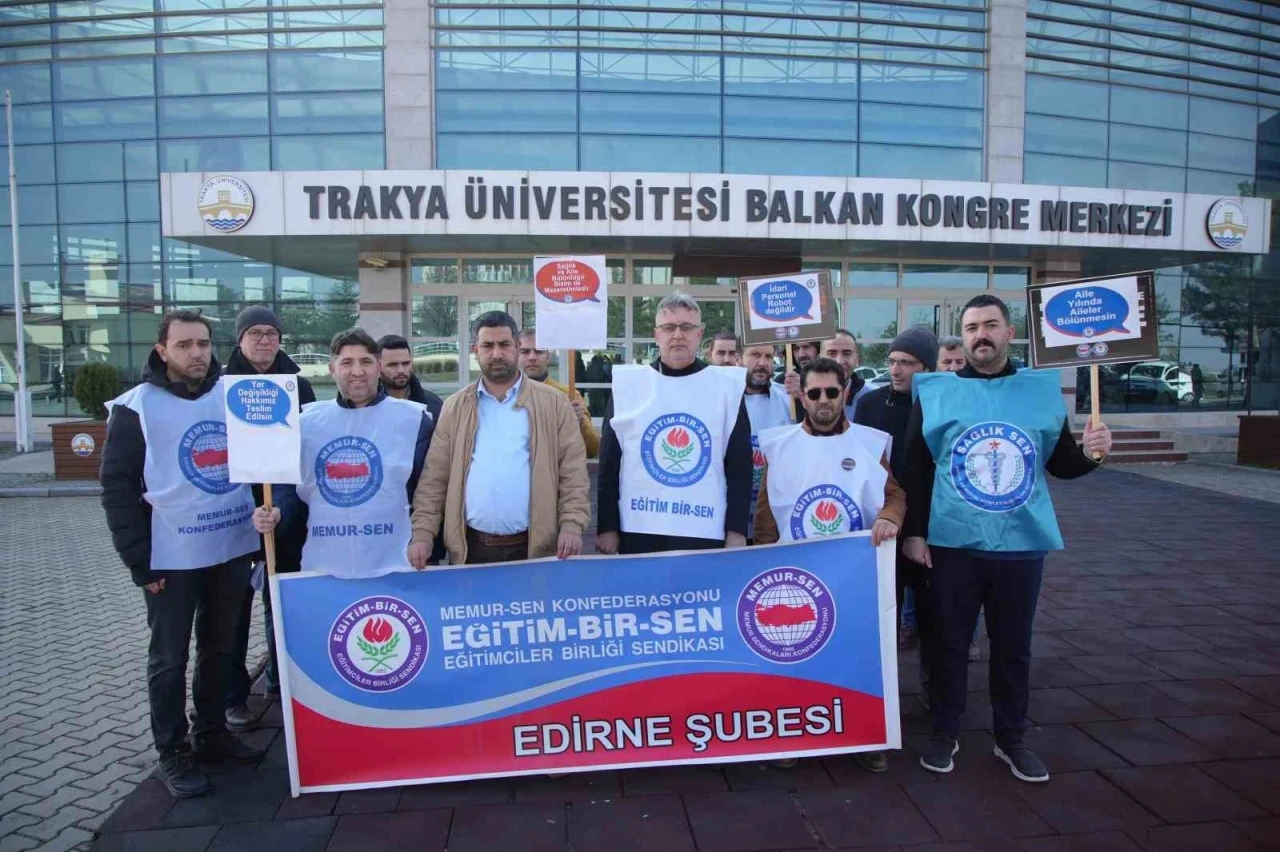 Edirne’de üniversitede yer değişikliği hakkı için eylem yaptılar
