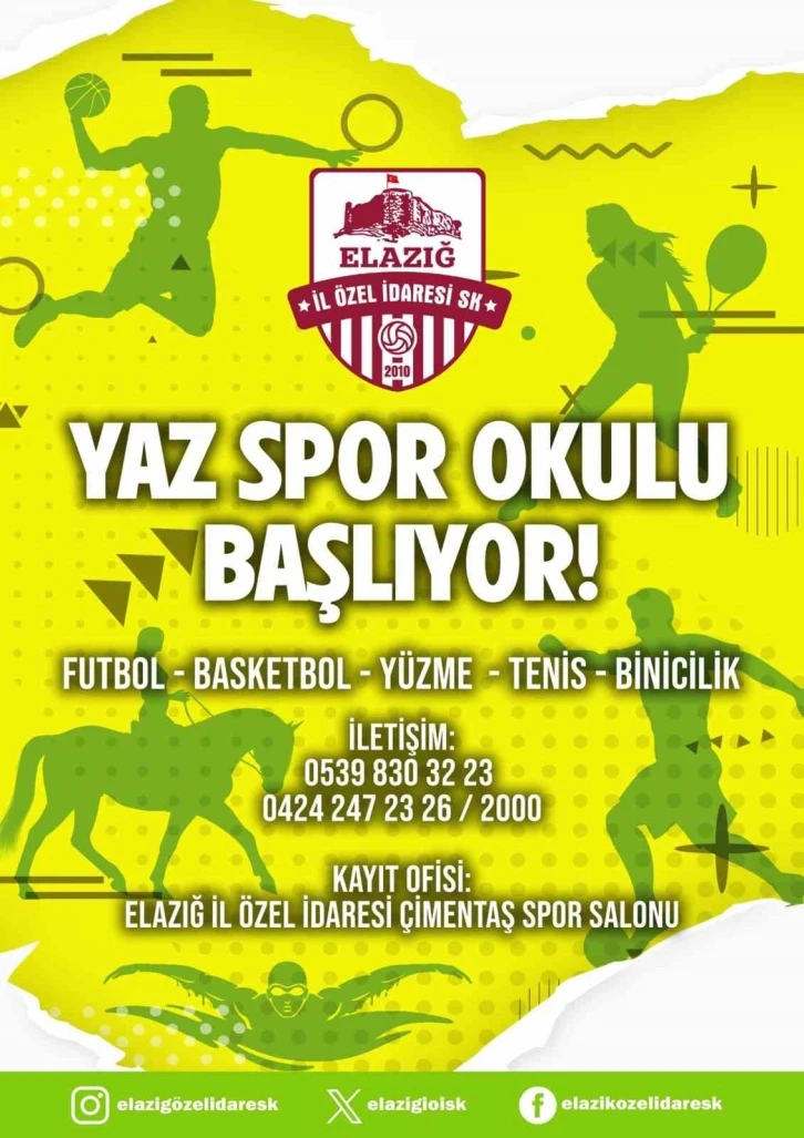 Elazığ İl Özel İdare yaz spor okulu ve yaz teknoloji kampı kayıtlarına başladı
