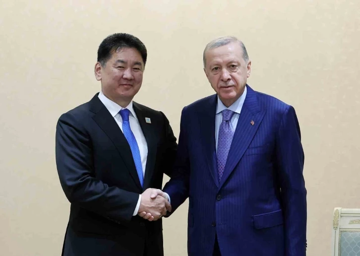 Erdoğan, Moğolistan Cumhurbaşkanı Khurelsukh ile görüştü
