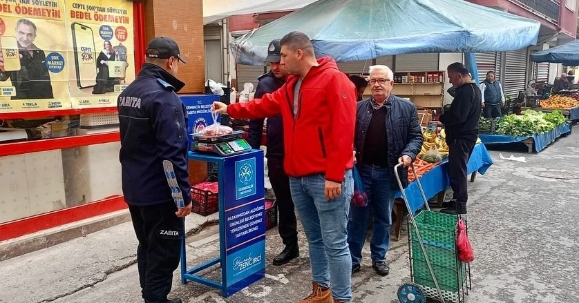 Germencik’te pazar yerlerinde tartı uygulaması başladı
