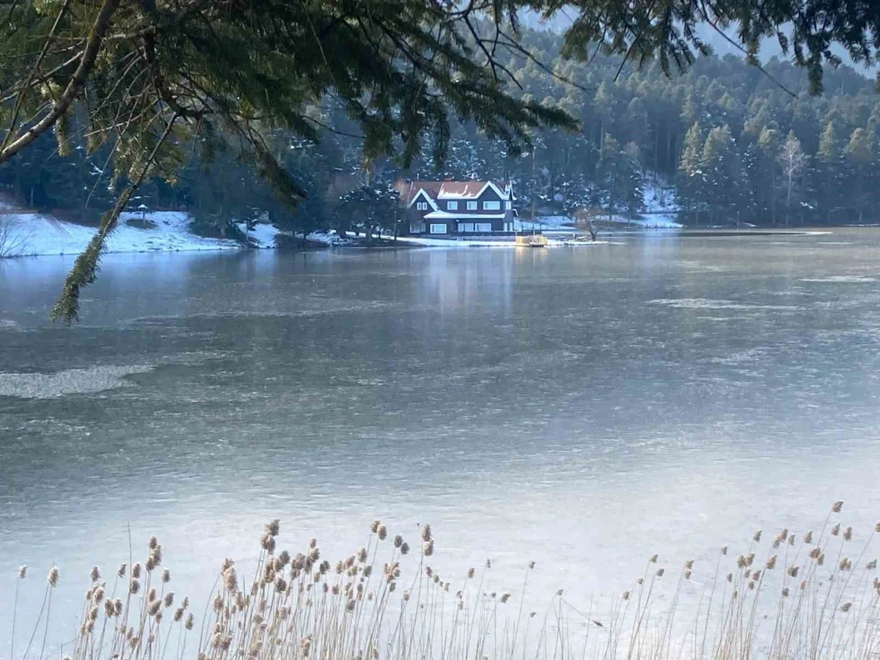 Gölcük Tabiat Parkı buz tuttu
