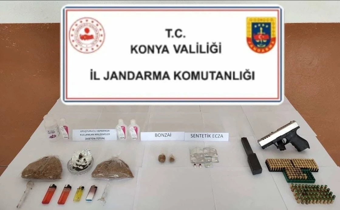 Konya’da jandarmadan uyuşturucu operasyonu
