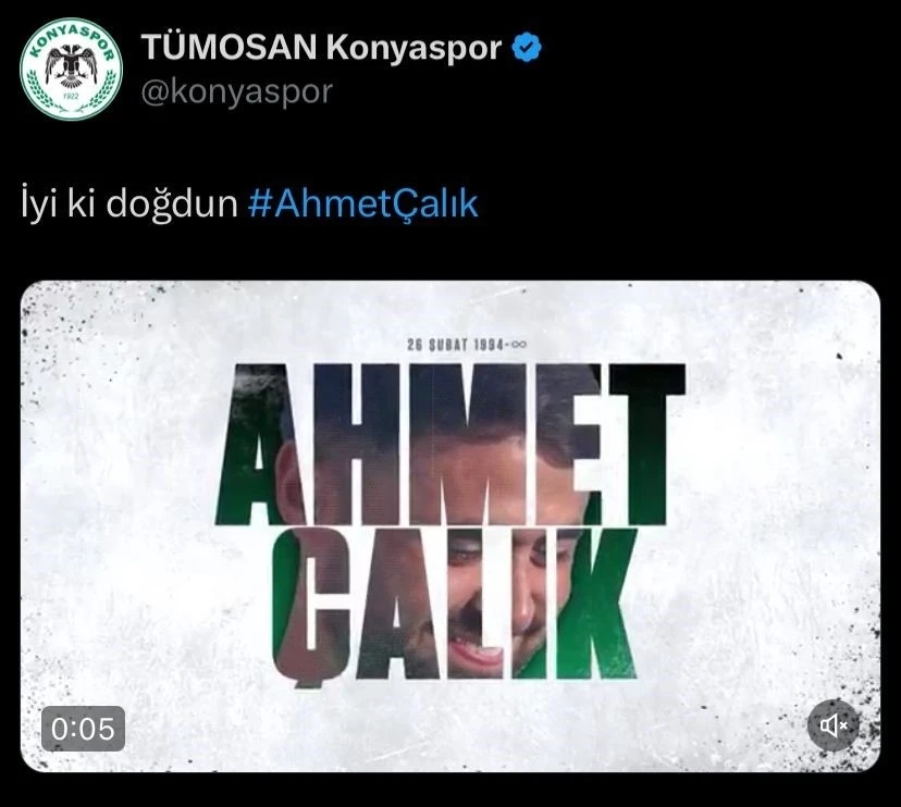 Konyaspor, Ahmet Çalık’ı doğum gününde andı
