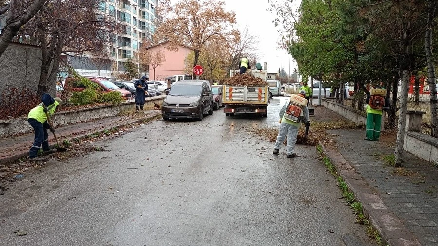 Kütahya’da sonbahar temizliği, belediye ekipleri sahada
