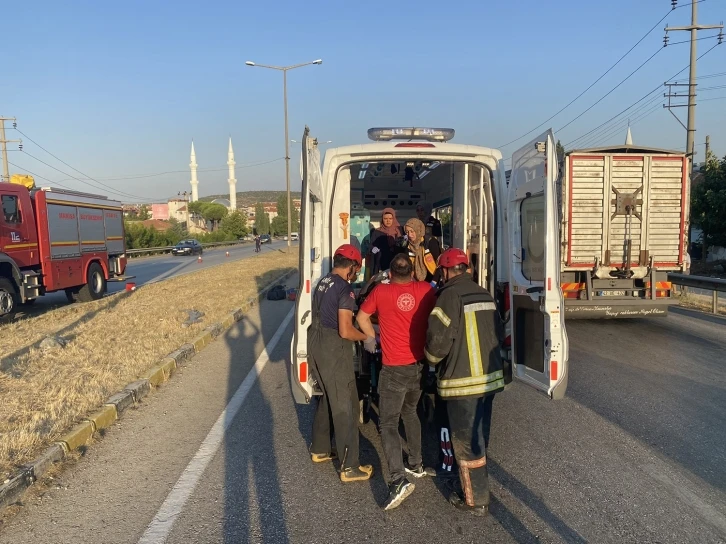 Manisa’da motosiklet devrildi: 1 yaralı
