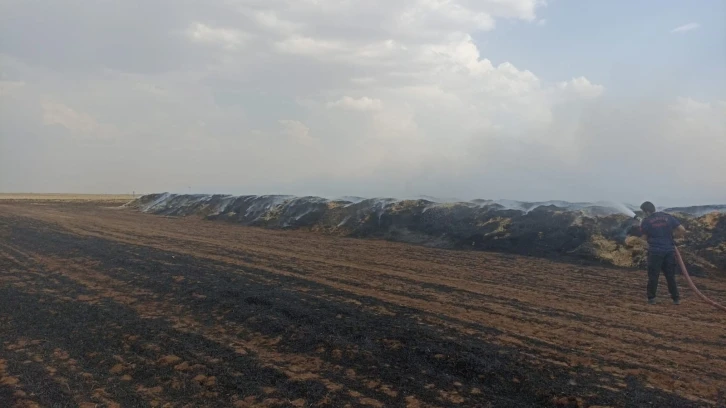 Mardin’de 300 ton saman balyası kül oldu
