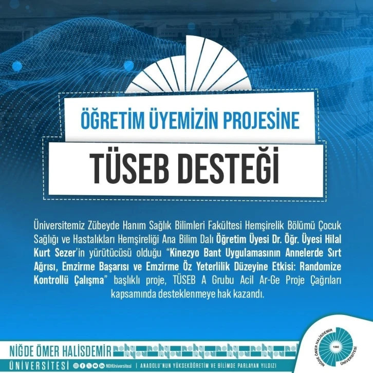 Niğde’de öğretim üyesinin projesine TÜSEB desteği
