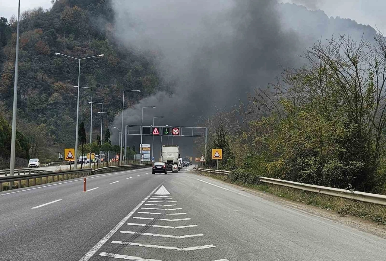 Ordu’da tünelde yangın: Trafik yarım saat durdu
