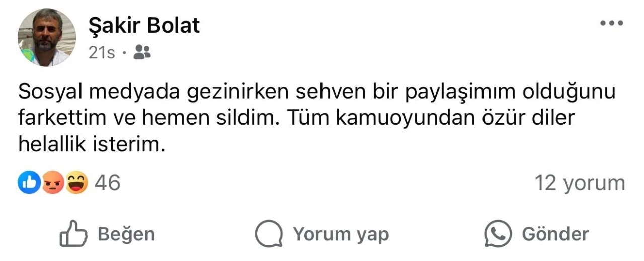 &quot;Selanik’ten gelenler de geri dönsün&quot; paylaşımı nedeniyle görevden uzaklaştırıldı
