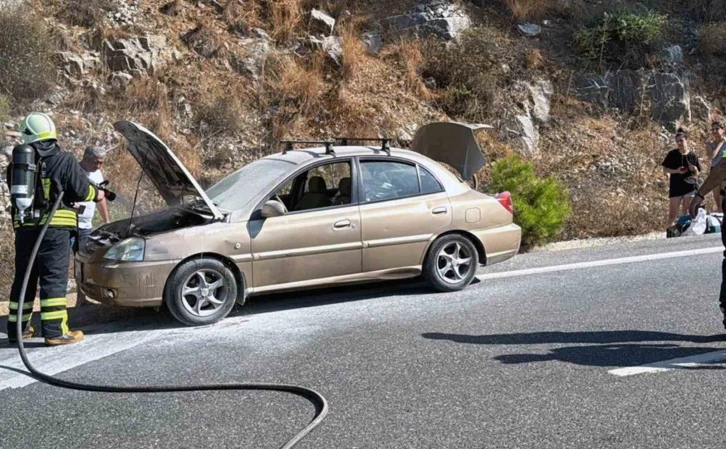 Sakartepe rampasında araç yangını
