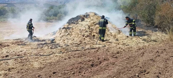 Samanlık yangını itfaiyenin müdahalesiyle kontrol altına alındı
