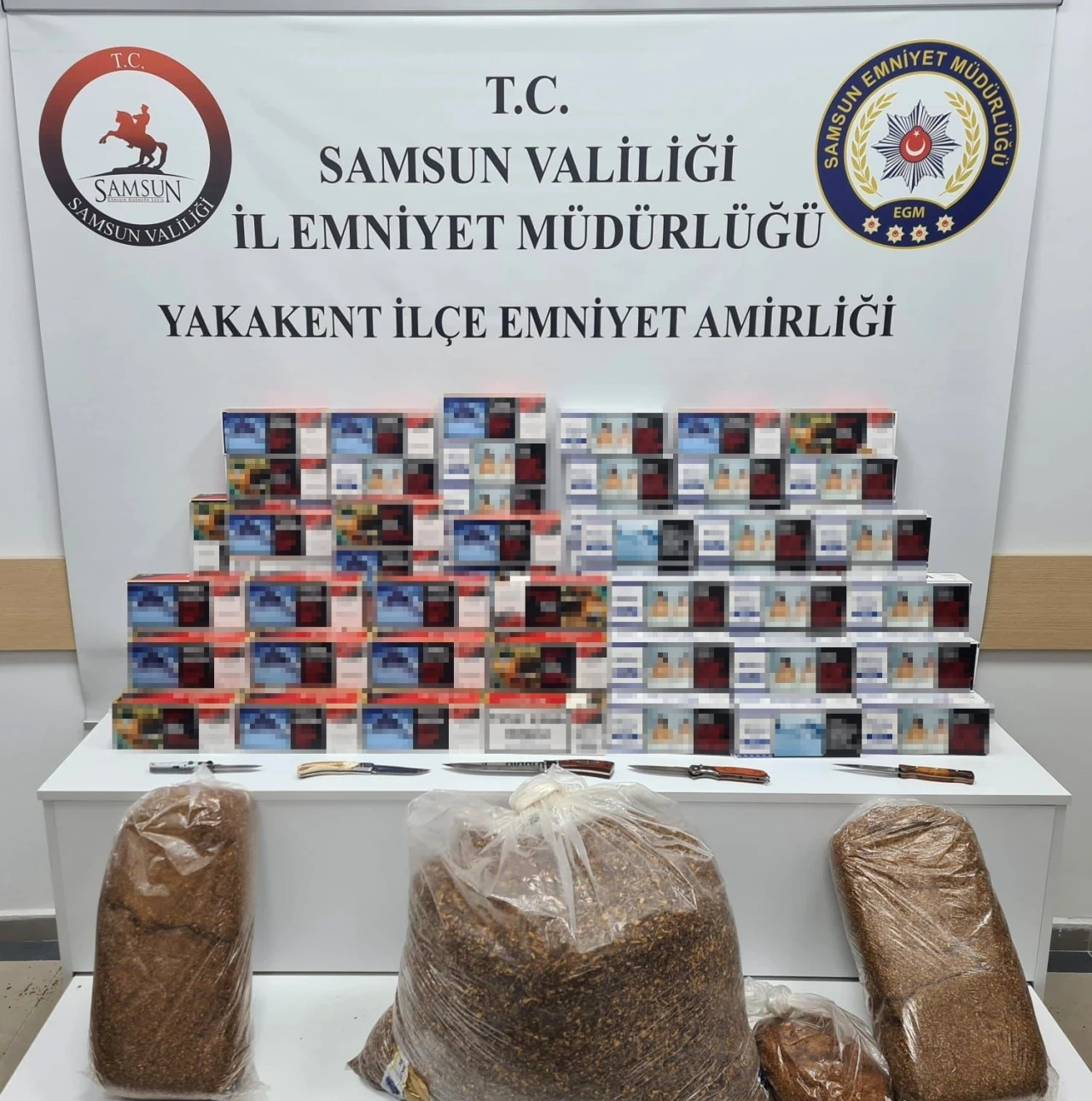 Samsun’da 20 bin adet makaron ve 25 kilo kaçak tütün ele geçirildi
