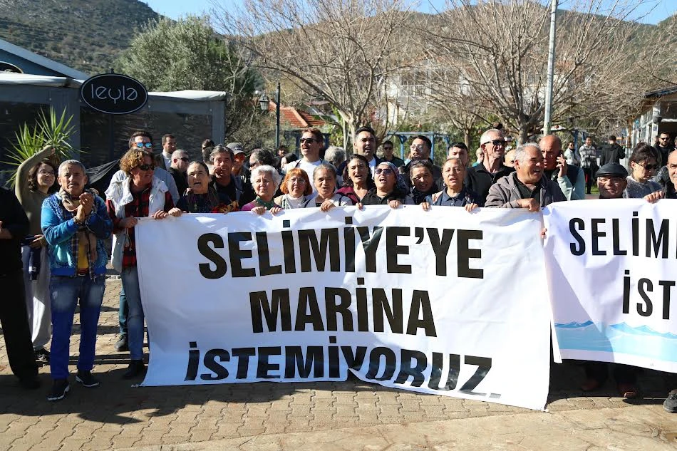 Selimiye’de Marina Projesi Protestosu