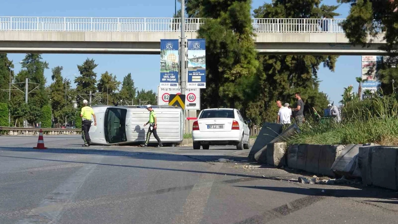 Takla atan araçtan burnu bile kanamadan çıktı
