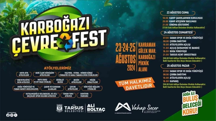 Tarsus’ta Karboğazı Çevre Festivali düzenleniyor
