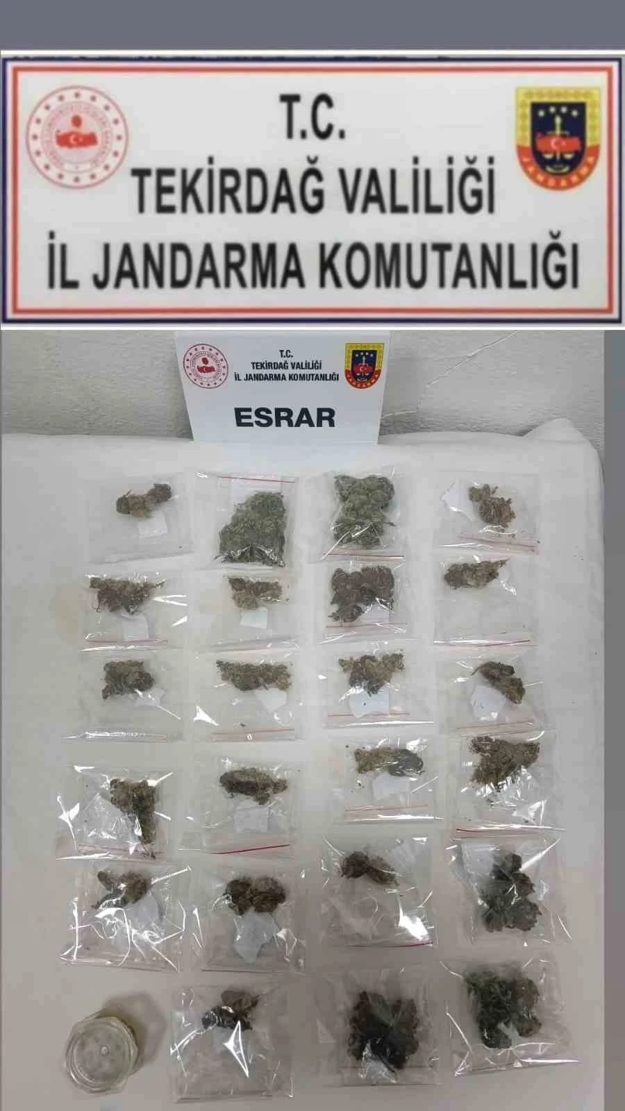 Tekirdağ’da jandarmadan uyuşturucu operasyonları
