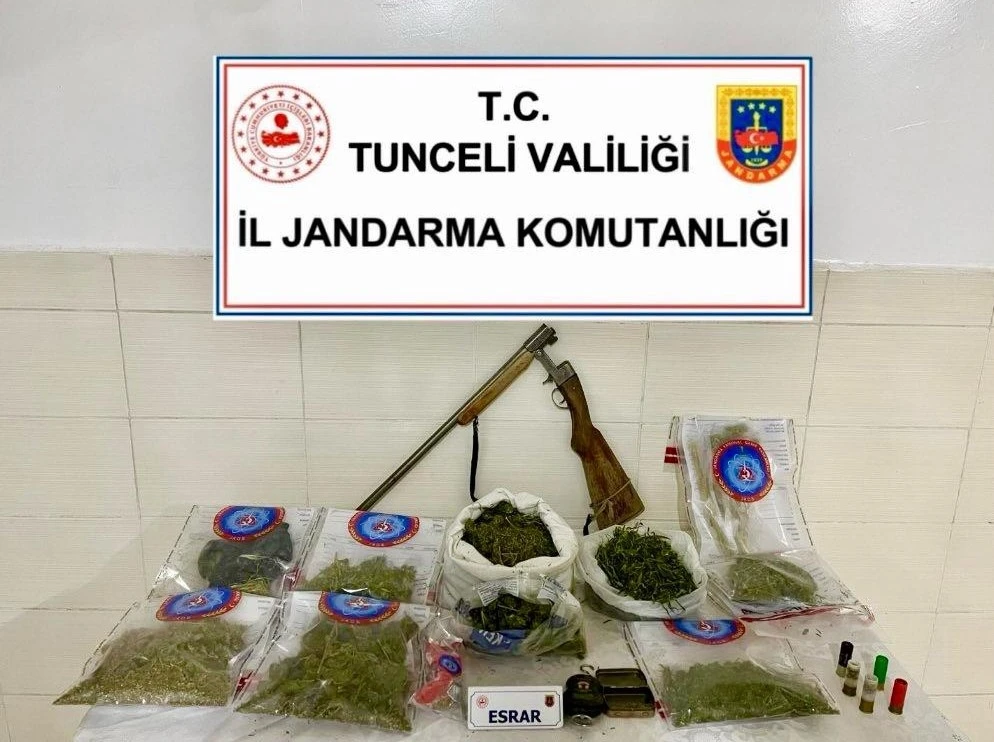 Tunceli’de uyuşturucu ve ruhsatsız silah operasyonu
