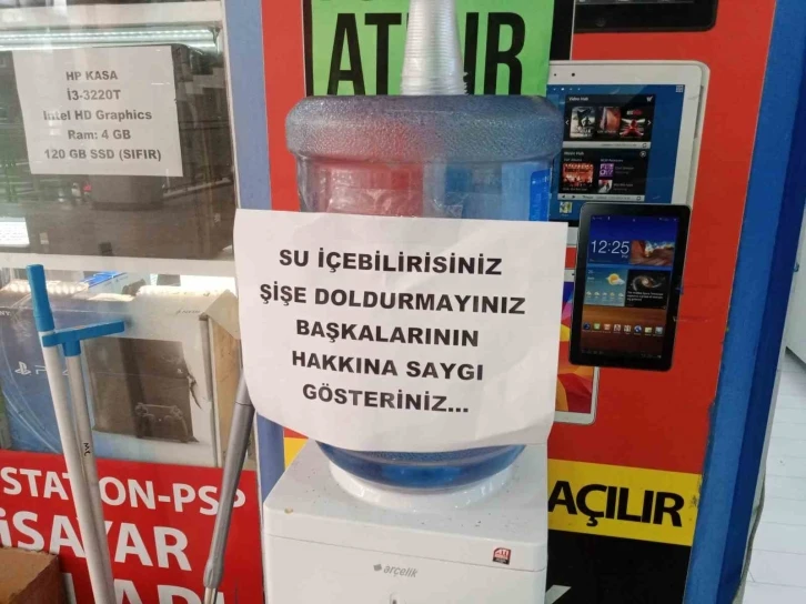 Ücretsiz kullanıma sunulan sebilden bidon doldurulması tepki çekti
