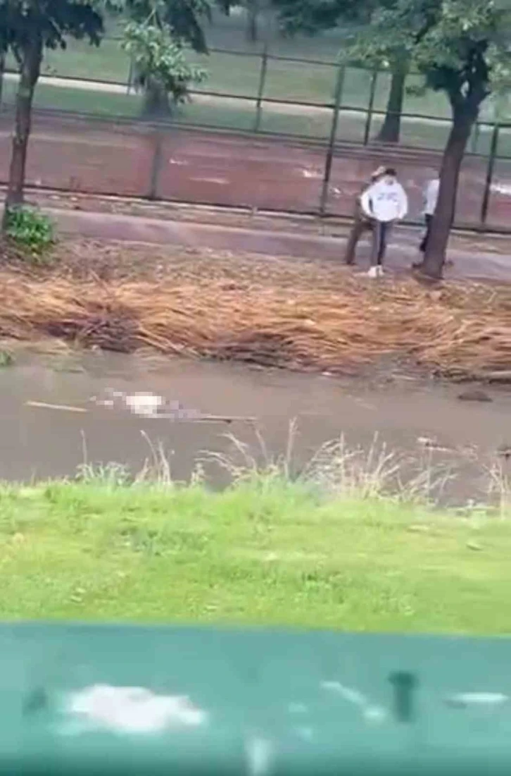 Yağmur sularının yükselttiği derede erkek cesedi bulundu
