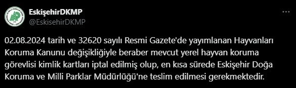 Yerel hayvan koruma görevlisi kimlik kartlarının iptal edildiği duyuruldu
