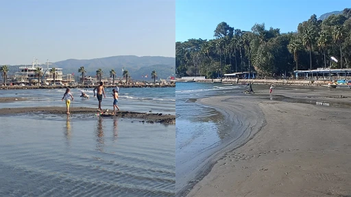 Akyaka'da deniz çekildi, vatandaş huzursuz oldu