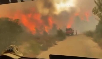 Antalya’daki orman yangınında yürekleri ağza getiren görüntü
