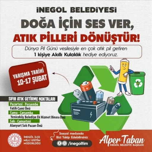 Atık pili getir, hediyeyi götür
