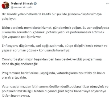 Bakan Şimşek: &quot;Politikalarımız ile ilgili bizden duymadığınız hiçbir haber veya söylentiye lütfen inanmayınız&quot;
