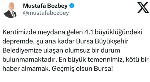 Başkan Bozbey’den deprem açıklaması...
