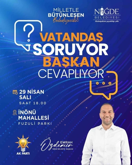Başkan Özdemir, vatandaşlarla Fuzuli Parkı’nda buluşuyor
