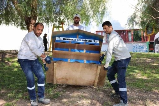 Bayraklı’da sokak kedilerine yeni yuva
