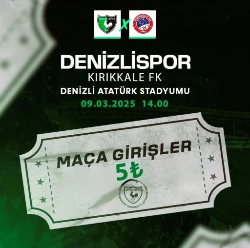 Bilet fiyatını 5 TL yapan Denizlispor’dan taraftara çağrı
