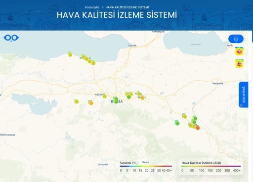 Bursa’nın hava kalitesi anlık takip edilebiliyor
