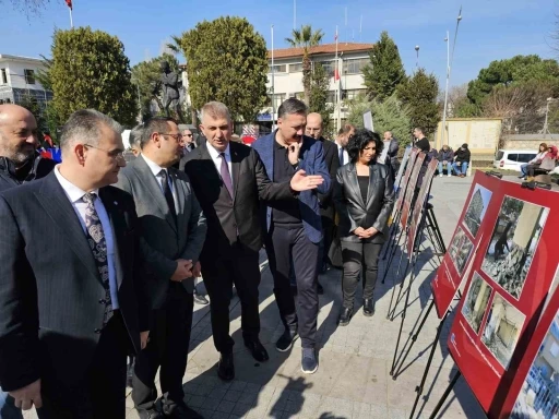 Depremde hasar gören binaların yer aldığı fotoğraf sergisine yoğun ilgi
