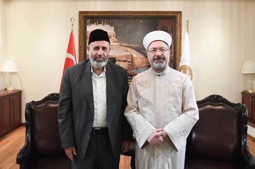 Diyanet İşleri Başkanı Erbaş, Filistinli Alimler Birliği Başkanı Tekruri’yi kabul etti
