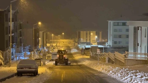 Elazığ Belediyesi ekipleri, karla mücadele için gece gündüz sahada
