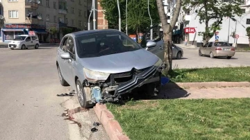 Elazığ’da otomobil refüje çıktı
